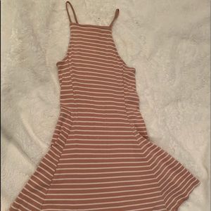 Forever 21 pink and white striped mini dress